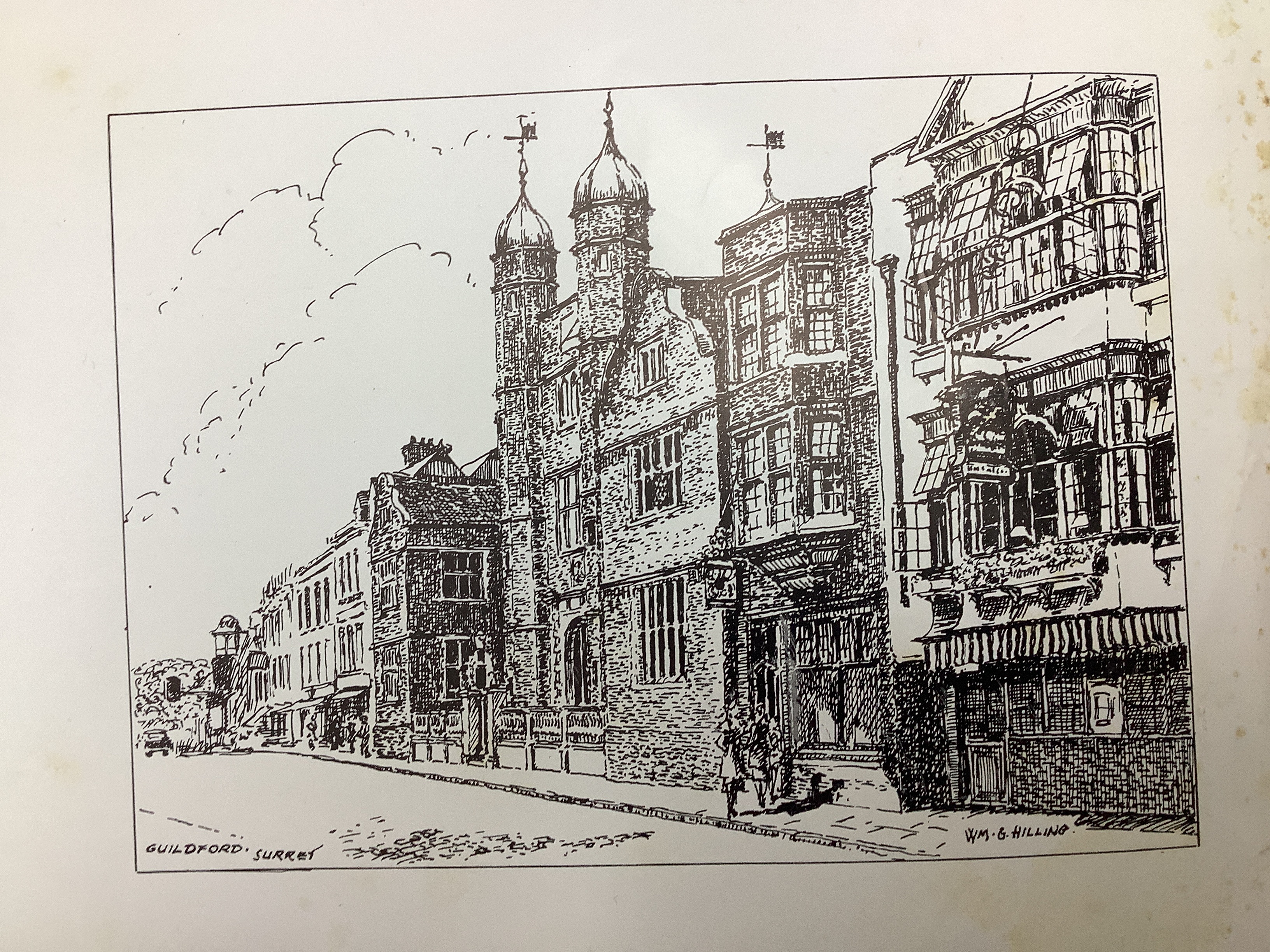 William Hilling (20th. C) large collection of pen and ink sketches, English landscapes and scenes, most signed and inscribed, together with various printed booklets depicting his work